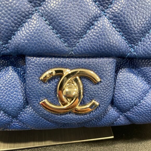 Chanel Caviar Quilted Jumbo Easy Flap Cobalt Blue (JB1101) - Picture 3 of 14